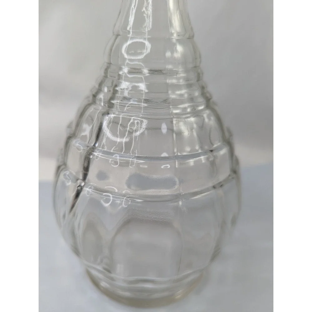Hazel Atlas Glass Decanter‎ with Stopper 10.5 Inch